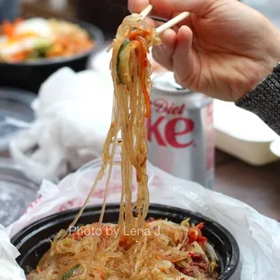 27. Japchae - takeout, comes with banchan. Big portion.