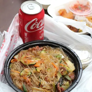 27. Japchae - takeout, comes with banchan. Big portion.