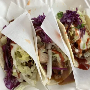 I love that I can mix and match the taco fillings. I might go light on the sauce next time, as it can be a bit much.