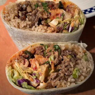 bulgogi beef burrito with kimchi