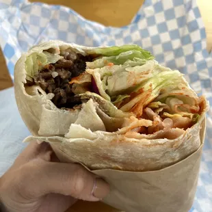 Inside the bulgolgi burrito
