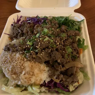 Rice bowl with beef bugogi