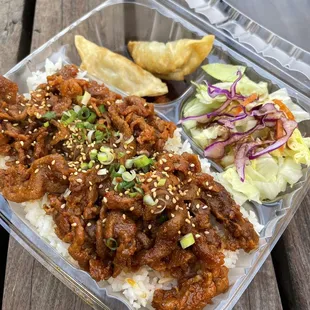 Spicy Pork rice bowl.