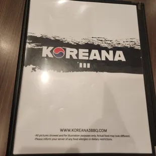 Updated menu
