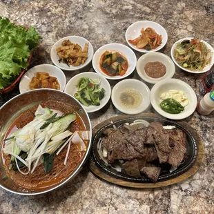 bibim naengmyeon with choice kalbi !