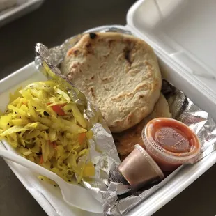 Pork and cheese pupusas