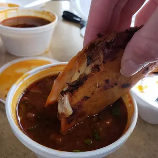 Crisp quesabirria and rich consume