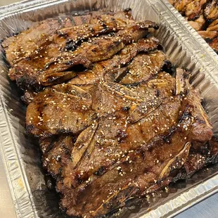 two trays of food