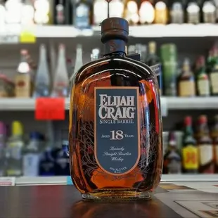 a bottle of elijah craig 18 years old