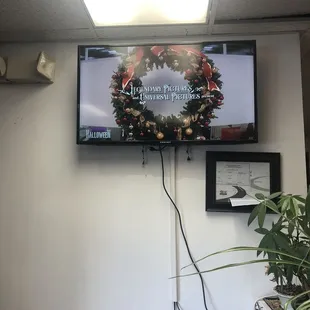 a flat screen tv mounted on a wall