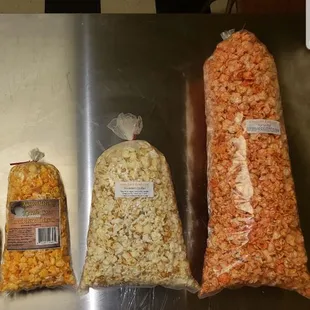 Small, Medium, and Large bag.
