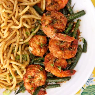 Noodle belly's lemon pepper shrimp