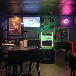 a game machine in a bar