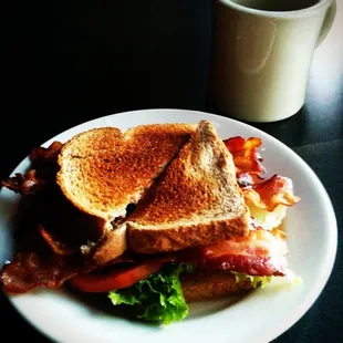 Toasted BLT on wheat. They go heavy on the B, that&apos;s for sure!