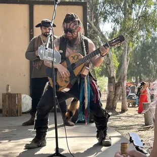 Musician jamming out