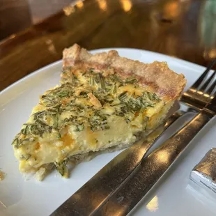 Three cheese and herb quiche.