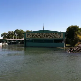 the entrance to the marina