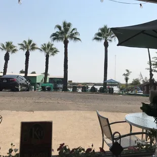 Good view of the fuel station and happy people