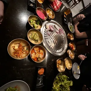 a table full of food