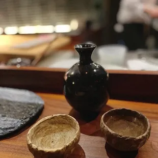 Cute sake set.