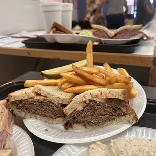Brisket on Rye w/ Russian Dressing and Crispy Fries.