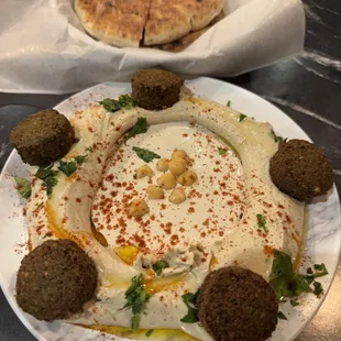 Falafel and hummus