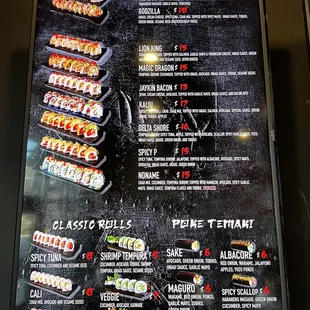 menu