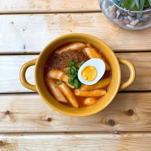 Our famous Tteokbokki, with rice cakes &amp; fish cakes.