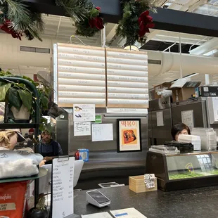 the counter of a japanese restaurant