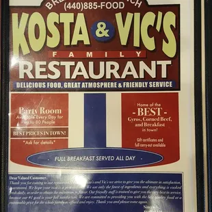 Colorful and sizable menu