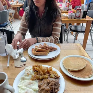 Fireside breakfast w/Pot roast and French toast