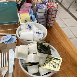 An adequate supply of readily available condiments, etc.