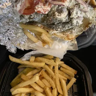 a sandwich and french fries