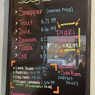 menu