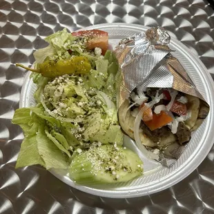 Gyro Sandwich with side salad lunch special