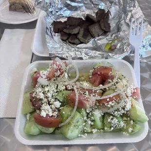 Classic Greek Salad w/ a side of Gyro meat