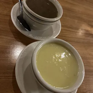 avgolemono soup and lentil soup