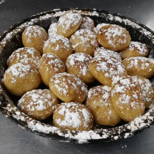 new homemade dessert, fried dough bites!