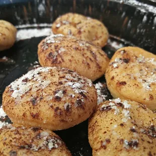 close up of fried dough bites