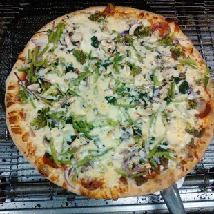 This is the large Kostas special pizza! This pizza will feed the whole family!