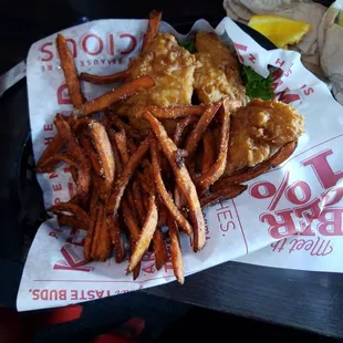Cod fish with Sweet potatoes fries! Yum!