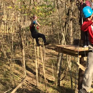 Zip lines--one per each course.