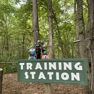 Participants getting trained to use the gear on the ground before going up in the air.