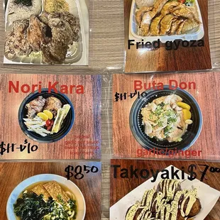 a variety of food items