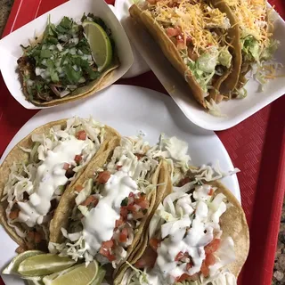 3 Rolled Tacos, 1 Tostada & Beef Taco#17