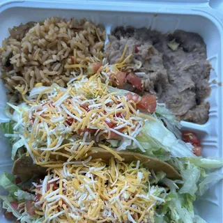 2 Beef Tacos, Rice & Beans #19