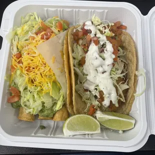 3 Rolled Tacos &amp; Fish Taco #14
