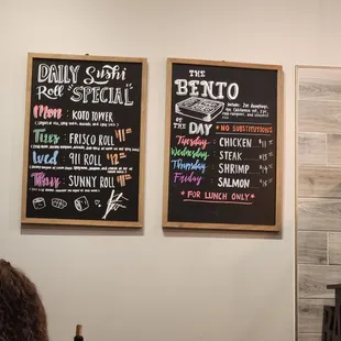 Bento lunch menu options