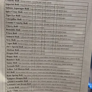 Special Rolls description 10.18.2022