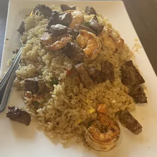 Steak &amp; Shrimp Fried Rice.